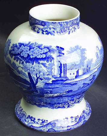 Blue Italian (Older) Large Temple Jar No Lid