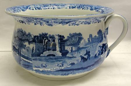 Blue Italian (Older) Open Chamber Pot