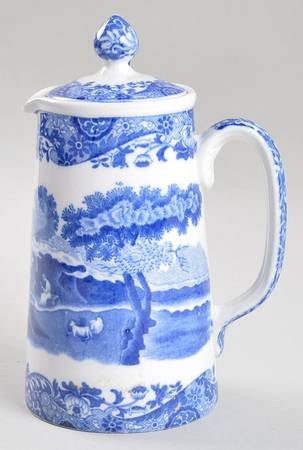 Blue Italian (Older) Large Syrup with Lid