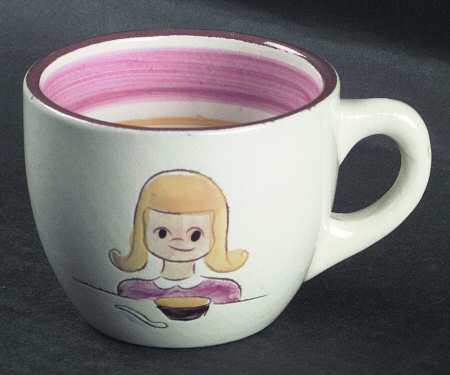 Woman In The Shoe (Pink, Yellow Bands) Child's Cup