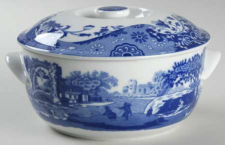 Blue Italian 1 Qt Round Covered Casserole