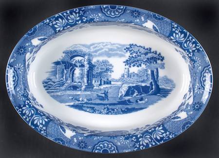 Blue Italian 11" Oval Pie Baker