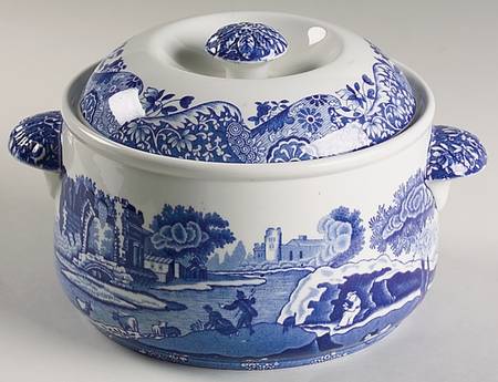 Blue Italian 2 Qt Round Covered Casserole