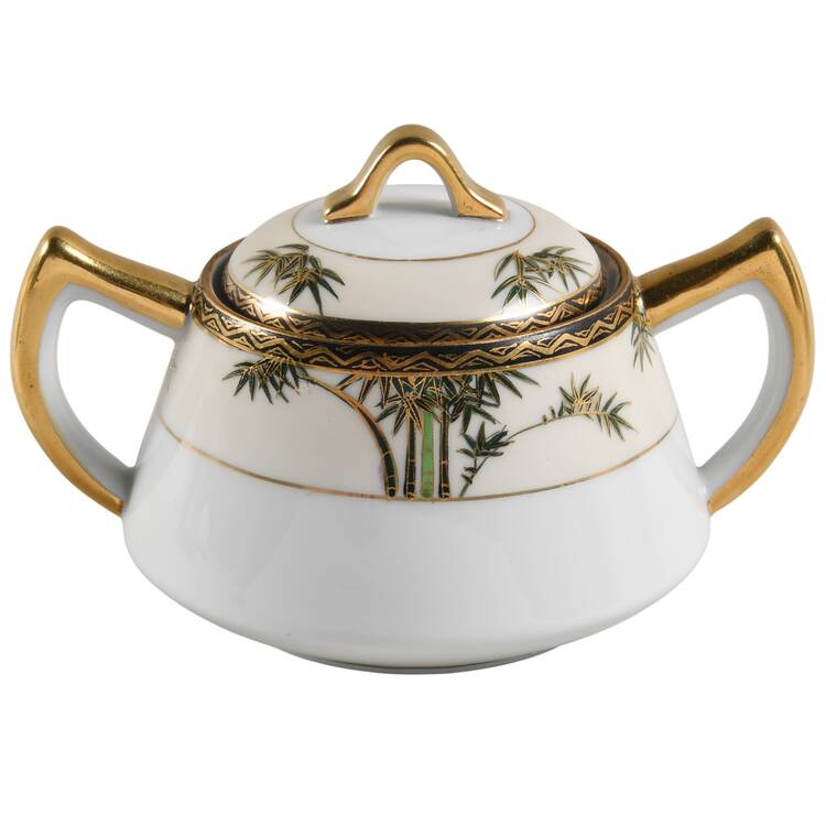 Three Bamboos Sugar Bowl & Lid