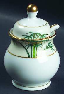 Three Bamboos Mustard Jar & Lid