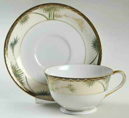 Three Bamboos Footed Cup & Saucer Set