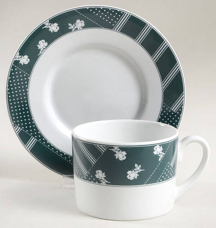 Applique Flat Cup & Saucer Set