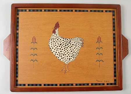 Country Quartet Rectangular Wood Tray