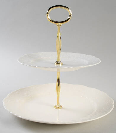 Rose Point 6 5/8"-10"  2 Tiered Serving Tray (Dp, Sp) HC