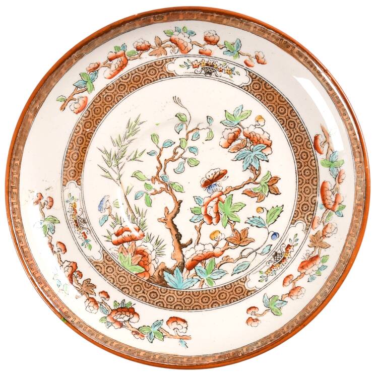 Indian Tree (Rust, Green Blue (Smooth) Saucer