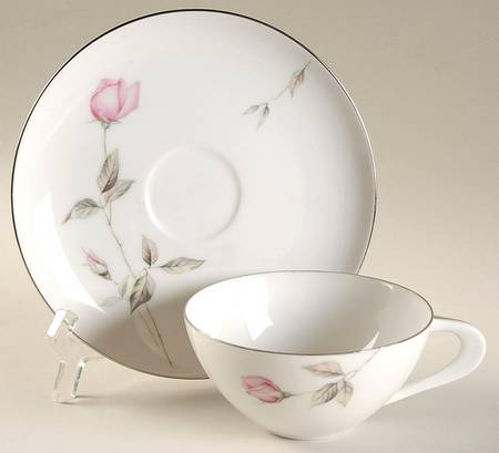 Dawn Rose Flat Cup & Saucer Set