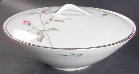 Dawn Rose Round Covered Vegetable