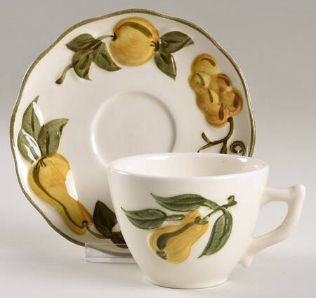Sculptured Fruit Flat Cup & Saucer Set