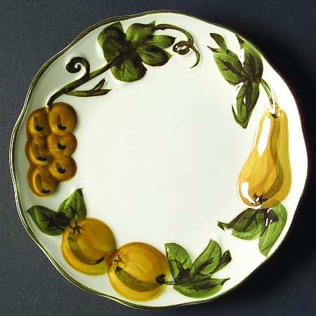 Sculptured Fruit Bread & Butter Plate