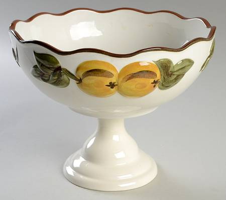 Sculptured Fruit 8" Footed Bowl