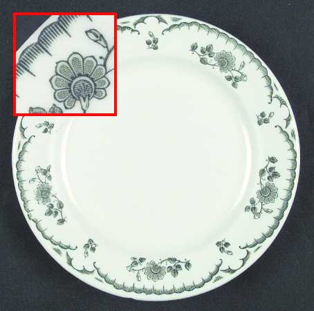Chardon Rose Green Luncheon Plate