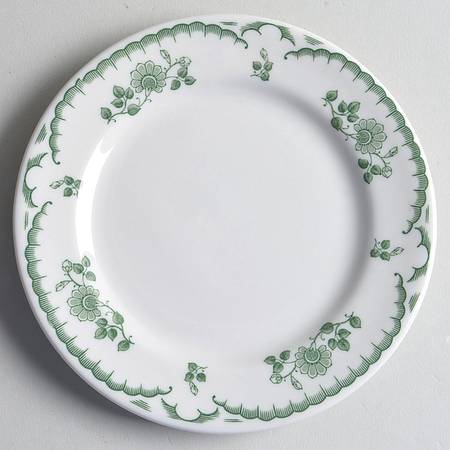 Chardon Rose Green Bread & Butter Plate