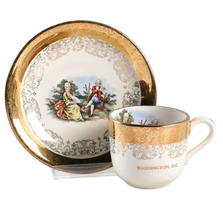 SAB1W Flat Demitasse Cup & Saucer Set