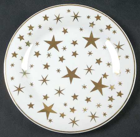Classic Gold Stars Dessert/Pie Plate