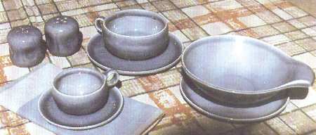 American Modern Steubenville Blue Lugged Soup Bowl