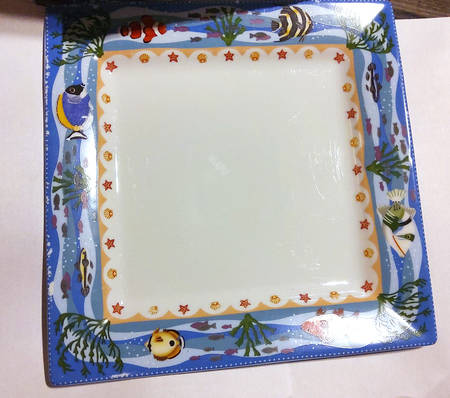 Coral Reef Square Dinner Plate