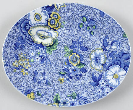 Blue Chintz Underplate for Gravy Boat