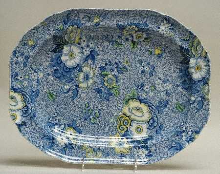 Blue Chintz 14" Oval Serving Platter