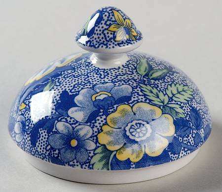 Blue Chintz Lid for Sugar Bowl