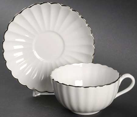 Chelsea Platinum Flat Cup & Saucer Set by Spode