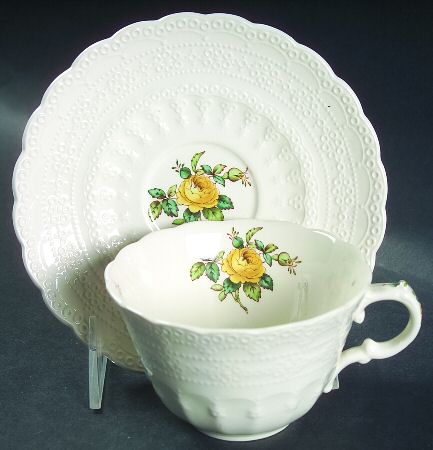 Billingsley Rose Yellow (Jewel) Flat Cup & Saucer Set