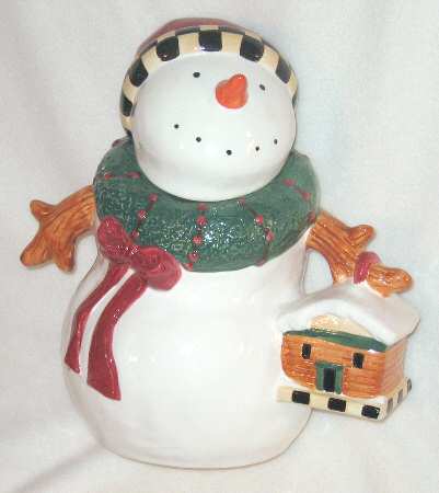 Frosty Folks Sculpted Cookie Jar & Lid