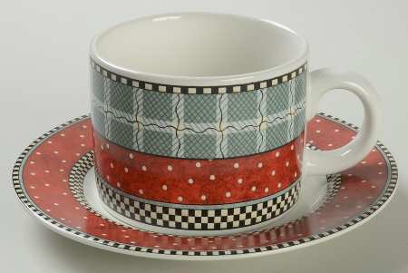 Frosty Folks Flat Cup & Saucer Set