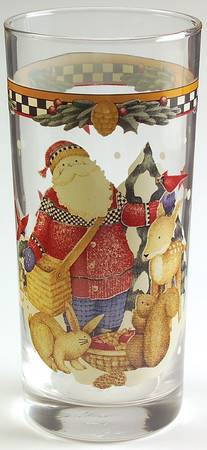 Woodland Santa 14 Oz Glassware Tumbler