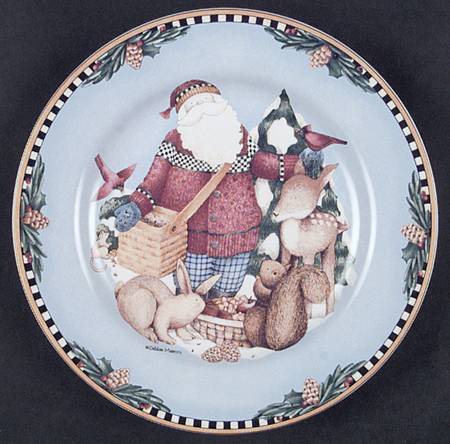 Woodland Santa Salad/Dessert Plate