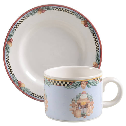 Woodland Santa Flat Cup & Saucer Set