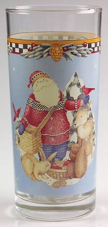 Woodland Santa 14 Oz Glassware Tumbler