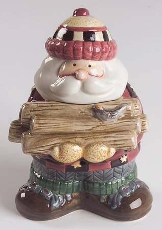 Woodland Santa Figural Sugar Bowl & Lid