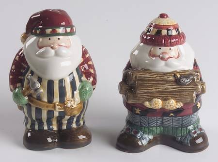 Woodland Santa Figural Salt & Pepper Set