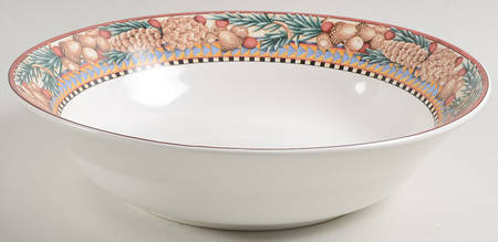 Woodland Santa 9" Round Vegetable Bowl