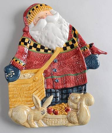 Woodland Santa Figural Cookie Platter