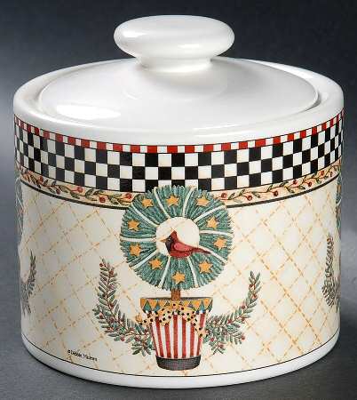 Christmas Topiary Sugar Bowl & Lid
