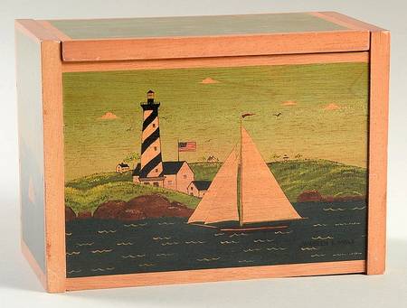 Coastal Breeze Wood Recipe Box & Lid