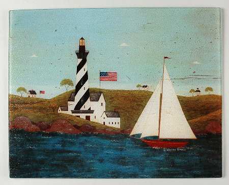 Coastal Breeze Rectangular Glassware Cutting Board