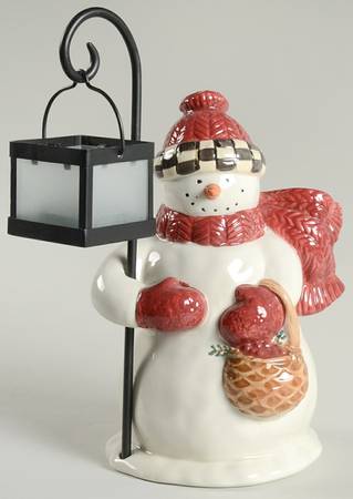Snow Angel Village Snowman Candleholder