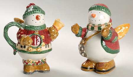 Snow Angel Village Figural Creamer & Sugar Set