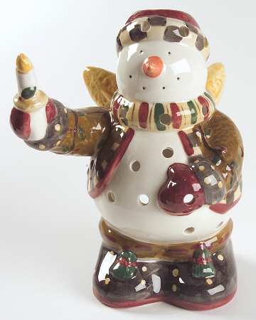 Snow Angel Village Snowman Votive Candleholder