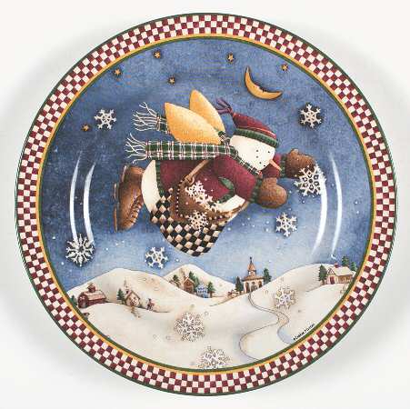 Snow Angel Village Salad/Dessert Plate
