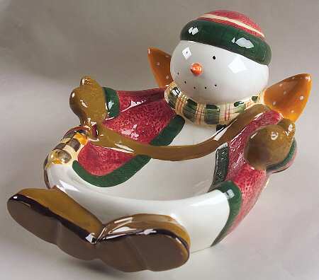 Snow Angel Village Snack Serving Bowl