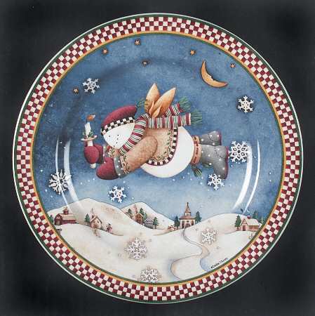 Snow Angel Village Salad/Dessert Plate