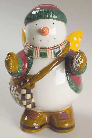 Snow Angel Village Figural Sugar Bowl & Lid